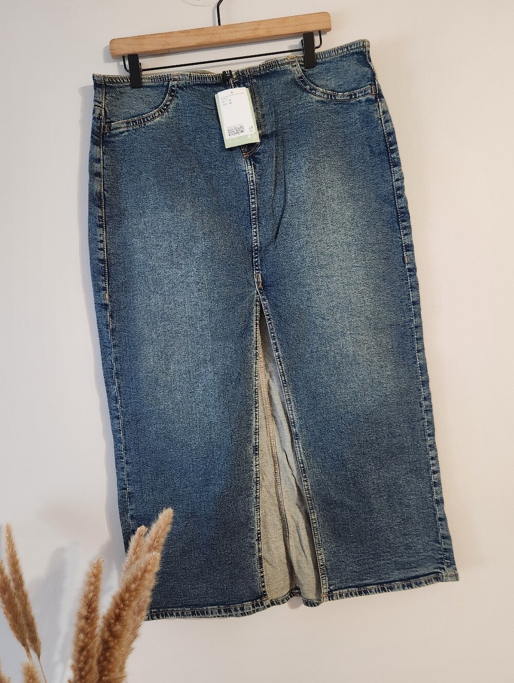 H&M Denim Skirt With Front Slit